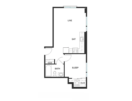 Floor plan 1x1 - A2 - Iron Flats
