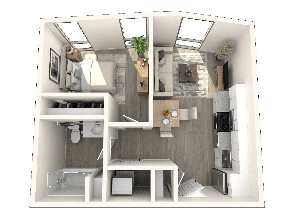 Floor plan 1 Bedroom, 1 Bathroom