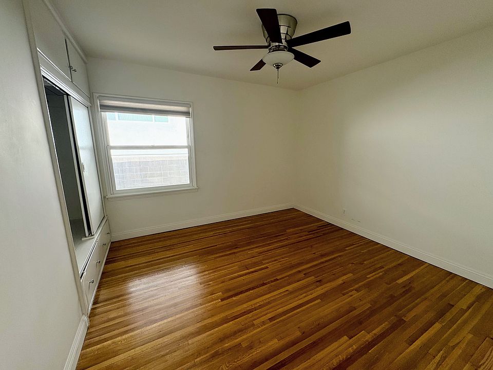 Bedroom comfortably fits a king-sized bed