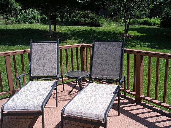 Large back deck for outdoor eating, entertaining or relaxing