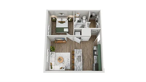 Floor plan 1 Bed 1 Bath M