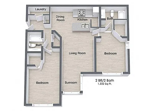 Floor plan Two Bedroom