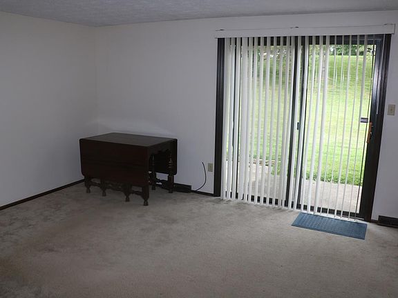 Living room facing back door