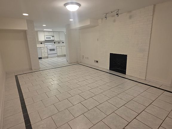 Living room, decorative fireplace
