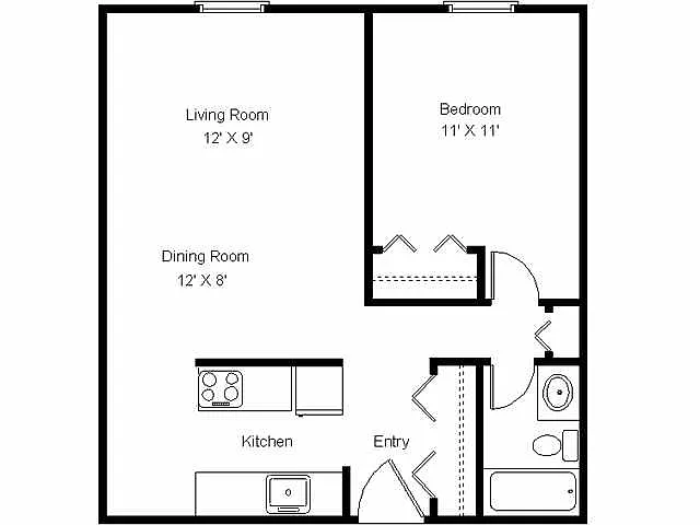 Floor plan 1 Bedroom