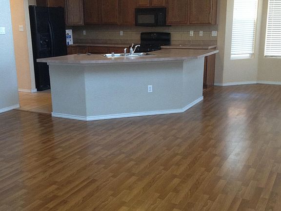 family room and kitchen