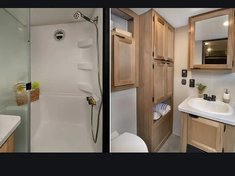 Elegant bathroom with shower