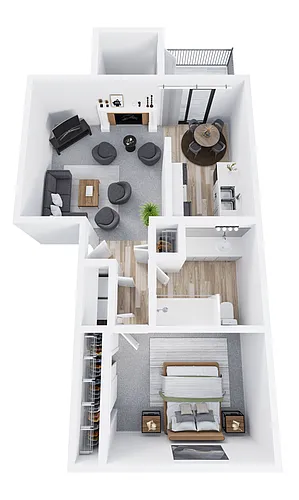 Floor plan 1 Bed 1 Bath Large
