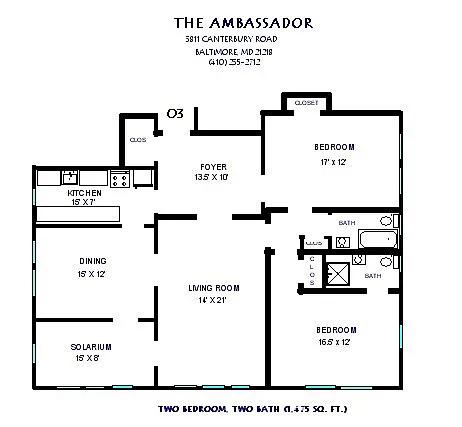 Floor plan 2 Bed 2 Bath