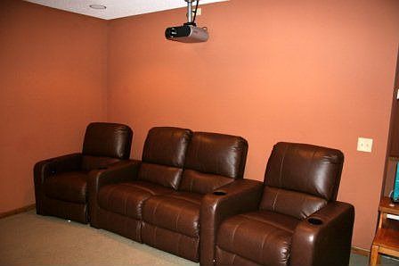 Home Theater entertainment with projection screen
