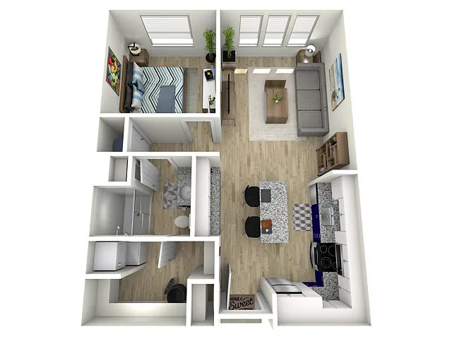 Floor plan 1 Bed, 1 Bath
