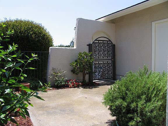 Gated courtyard entry