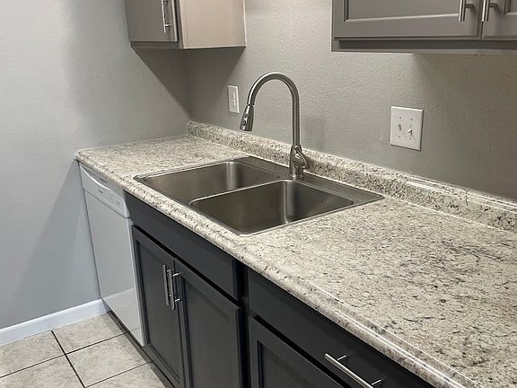 Kitchens also have a deep sink with high-arched faucet and new countertops.