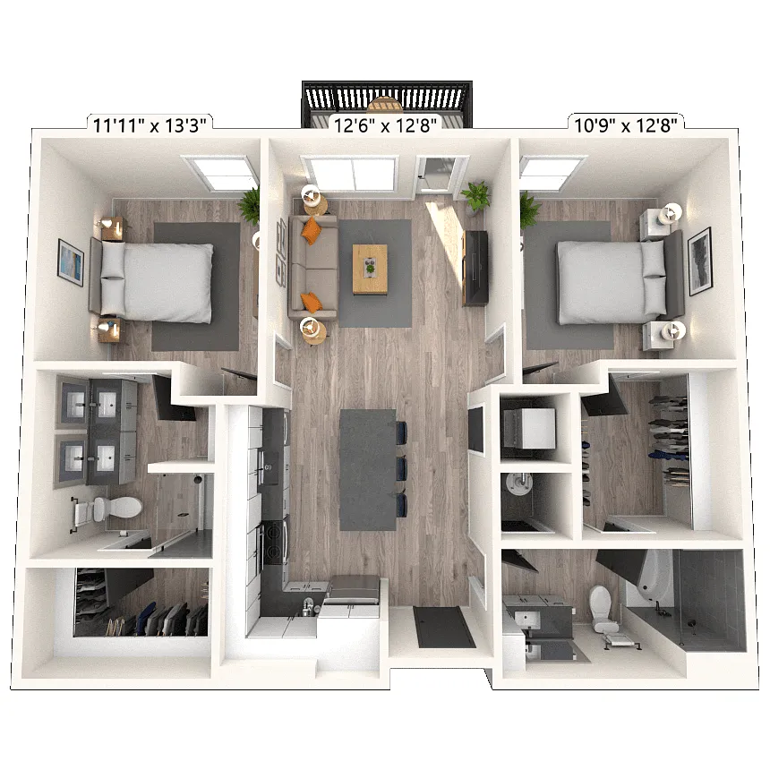 Floor plan B1 2x2 1024 SF-FP
