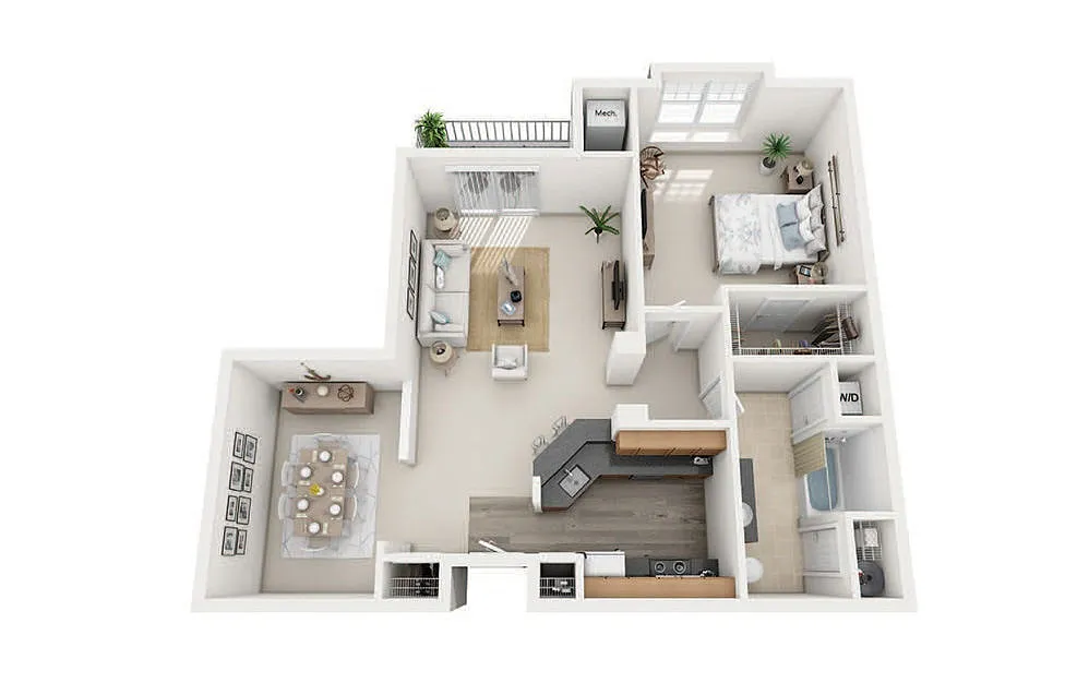 Floor plan B1 One Bedroom