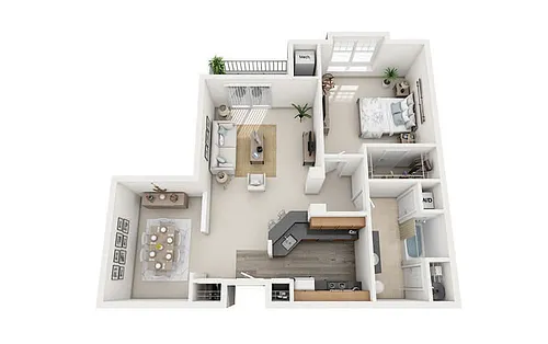 Floor plan B1 One Bedroom