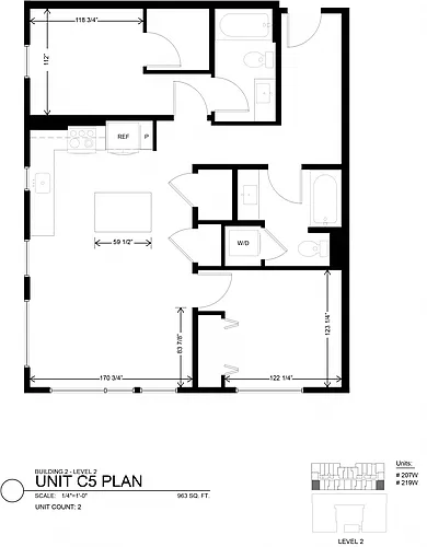 Floor plan 2 Bedroom 2 Bath