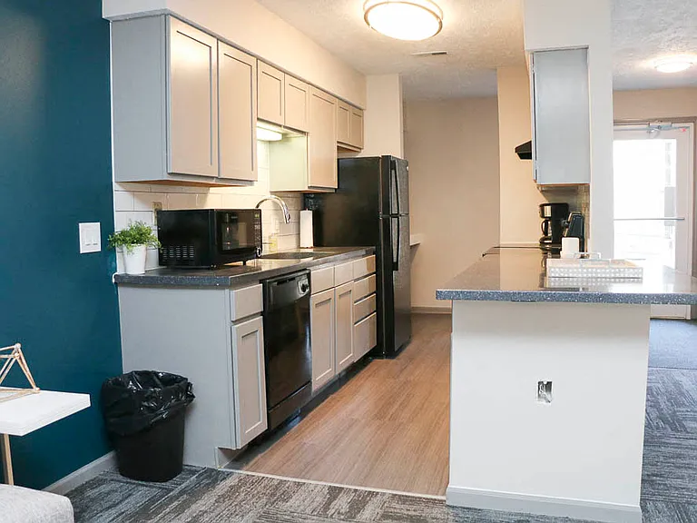 Our clubhouse kitchen is perfect for hosting gatherings, enjoying a coffee, or connecting with neighbors.