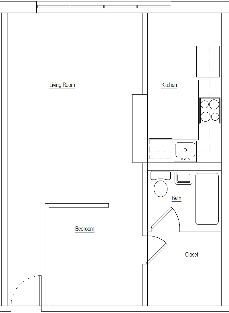 Floor plan Studio x 1 Bath
