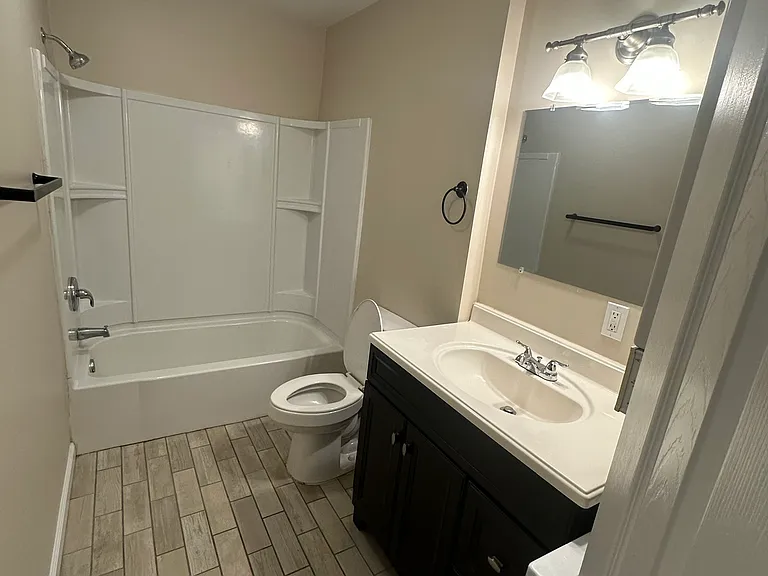 Bathroom with washer and dryer