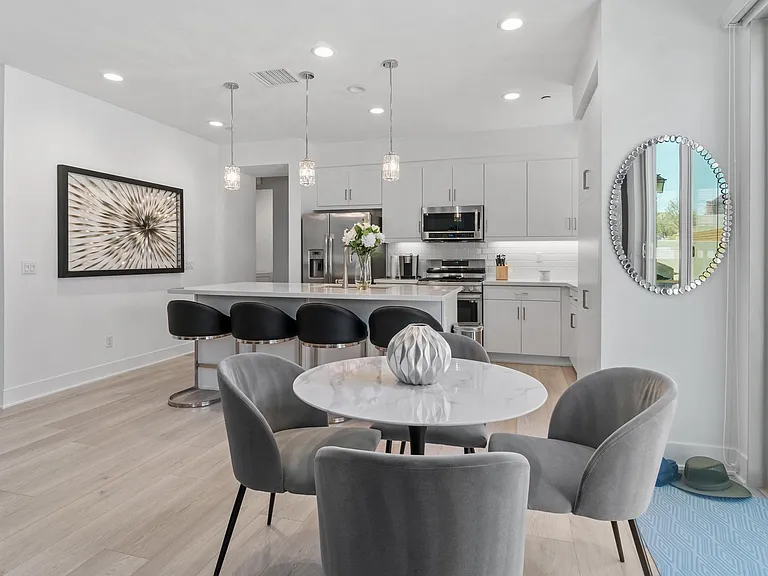 Enjoy a meal from the breakfast table with seating for four.