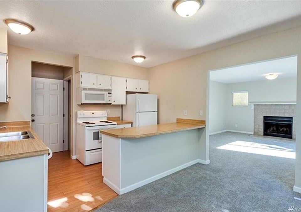 Kitchen view to living room