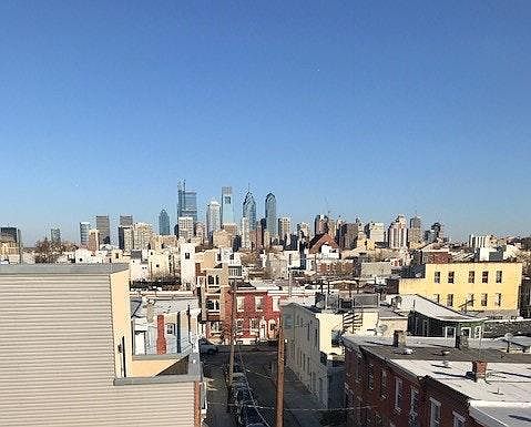 View uptown from roof deck