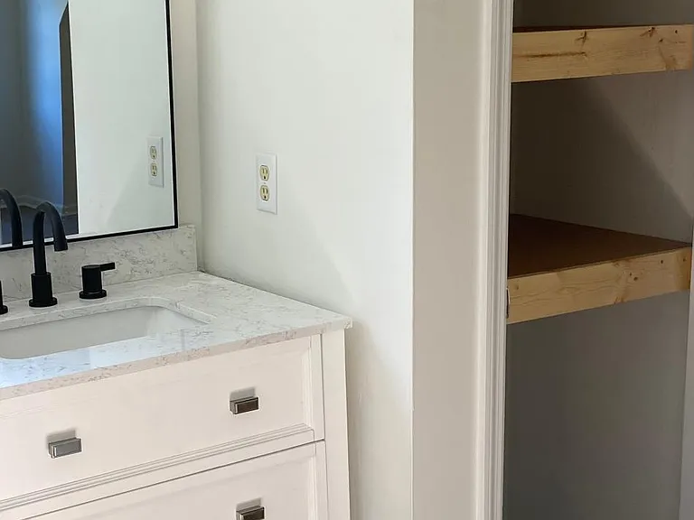Upstairs bathroom storage