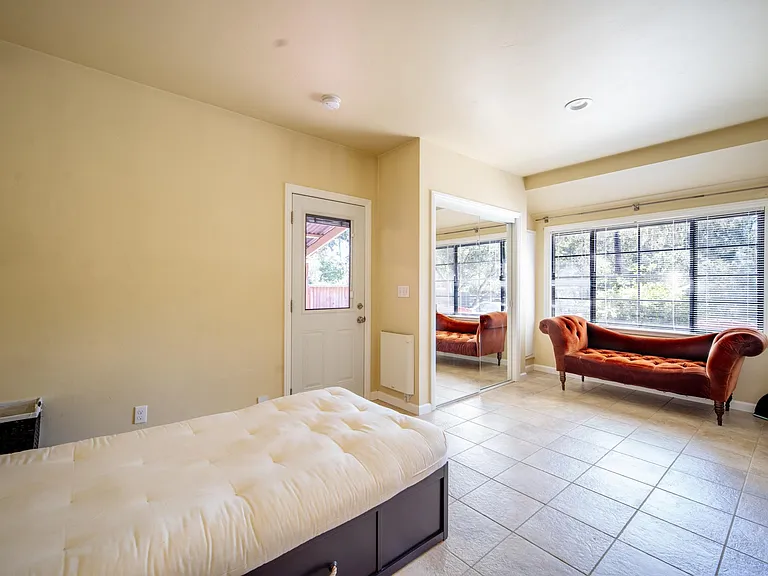 View into Bedroom and Living Space