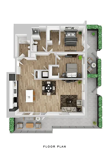 Floor plan Broadrock - 2 Bed C Extra Large Patio