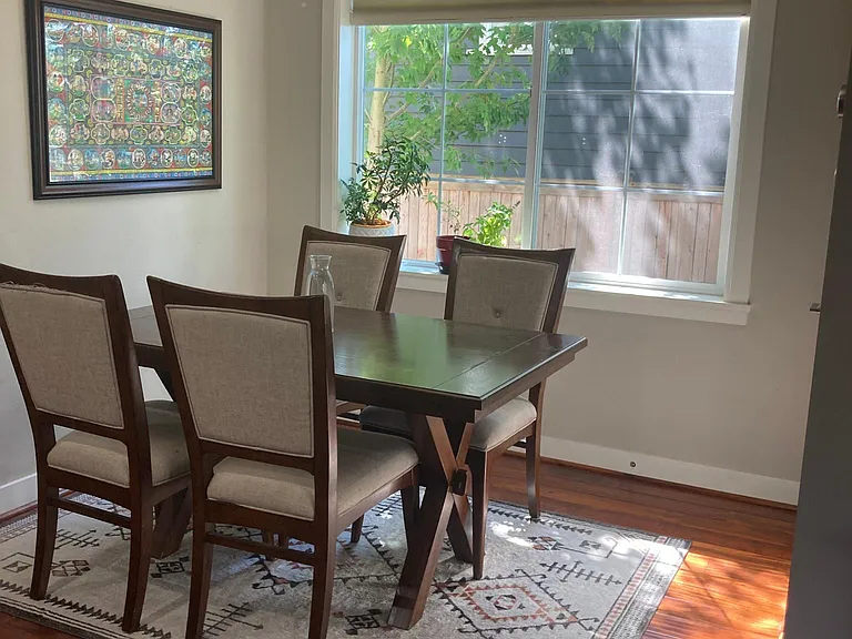 Downstairs: dining space