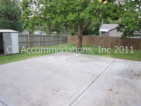 large patio in back yard