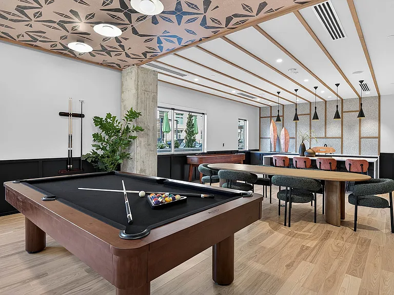 Resident lounge with pool table