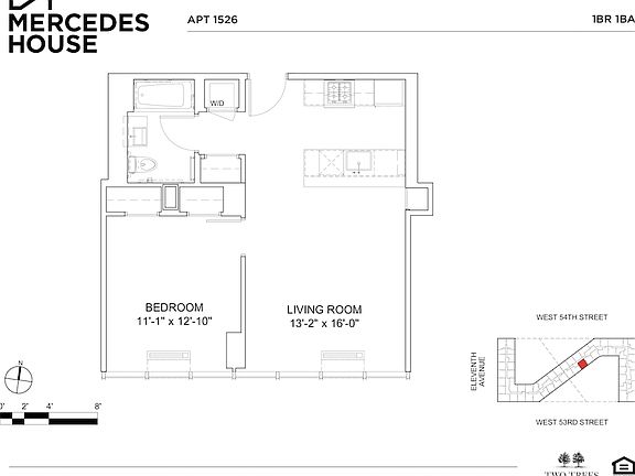 2nd image of 550 W 54th St APT 1526