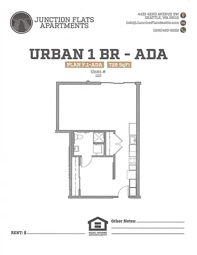 Floor plan 1 Bed 1 Bath R Flats
