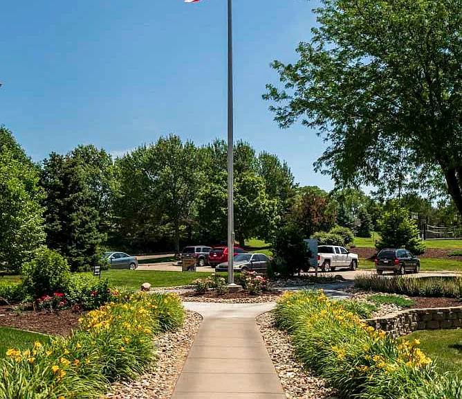 Take a stroll along the landscaped community pathways.