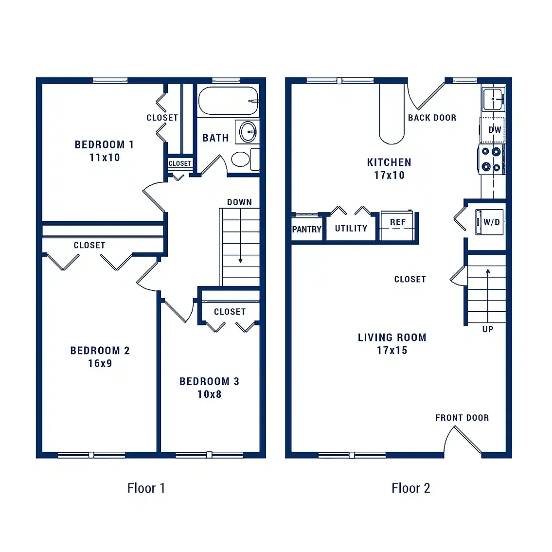 Floor plan 3 Bedroom 1 Bath A