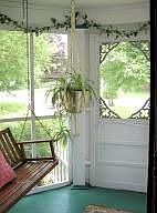 View inside of porch with Swing (included)