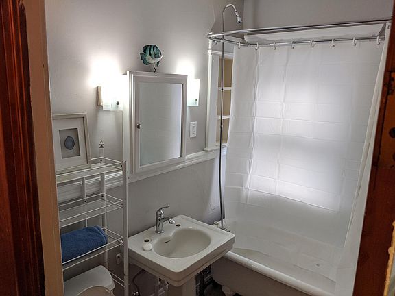 Renovated and restored bathroom.
