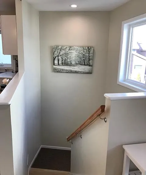 Apartment stairwell.