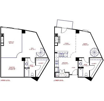 Floor plan Loft 1x2 1136-1189 SF