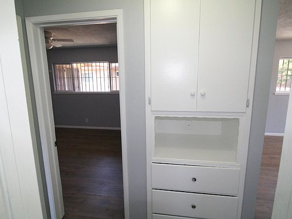 Hallway linen cupboards.