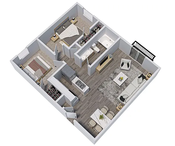 Floor plan 2 Bedroom A: Classic