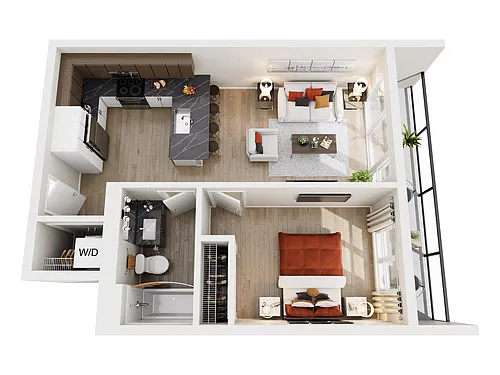 Floor plan 1x1 Urban V