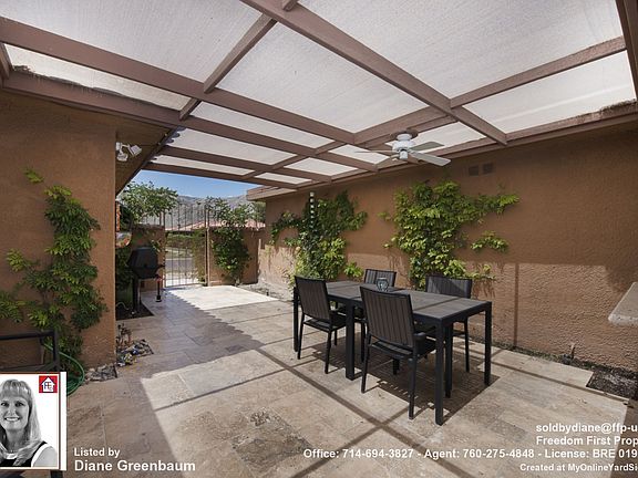 Courtyard; travertine floor