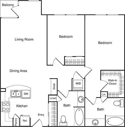 Floor plan Two Bedroom - D