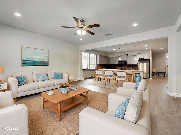 Virtually Staged Open Concept Living Room