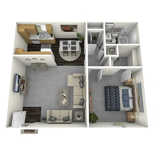 Floor plan 1 Bedroom 1 Bathroom