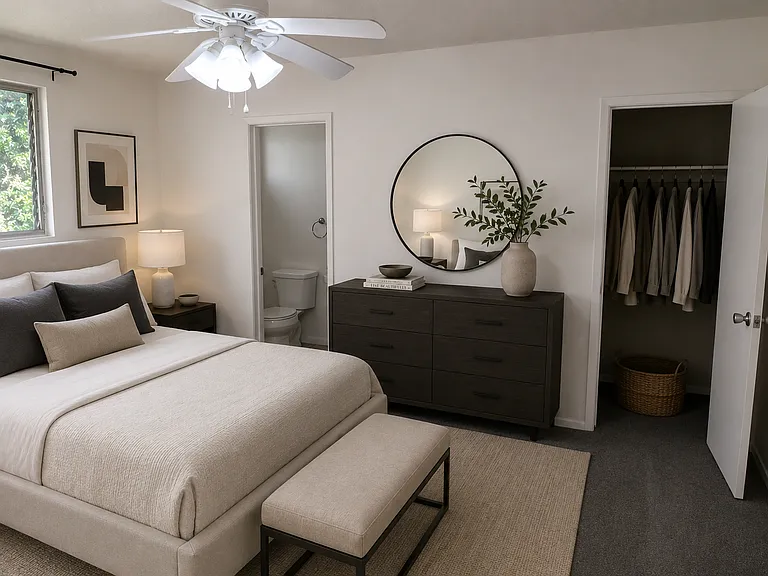 Simulated furniture - apartment is unfurnished