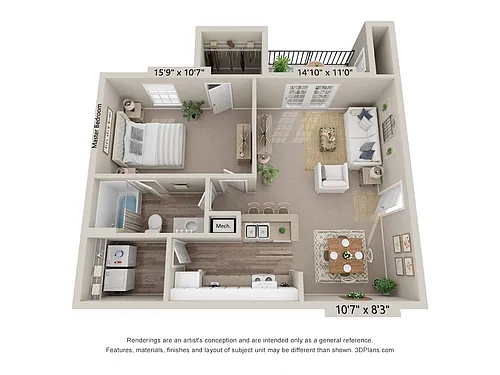 Floor plan One Bedroom